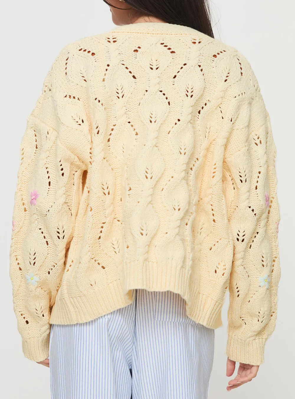 Floral Print Cardigan Cream