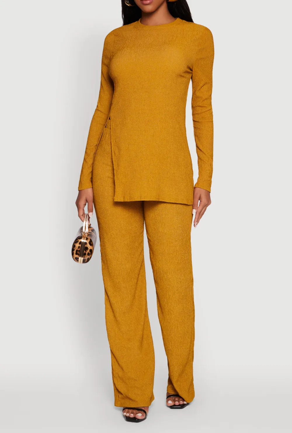 Side Slit Long Sleeved Shirt