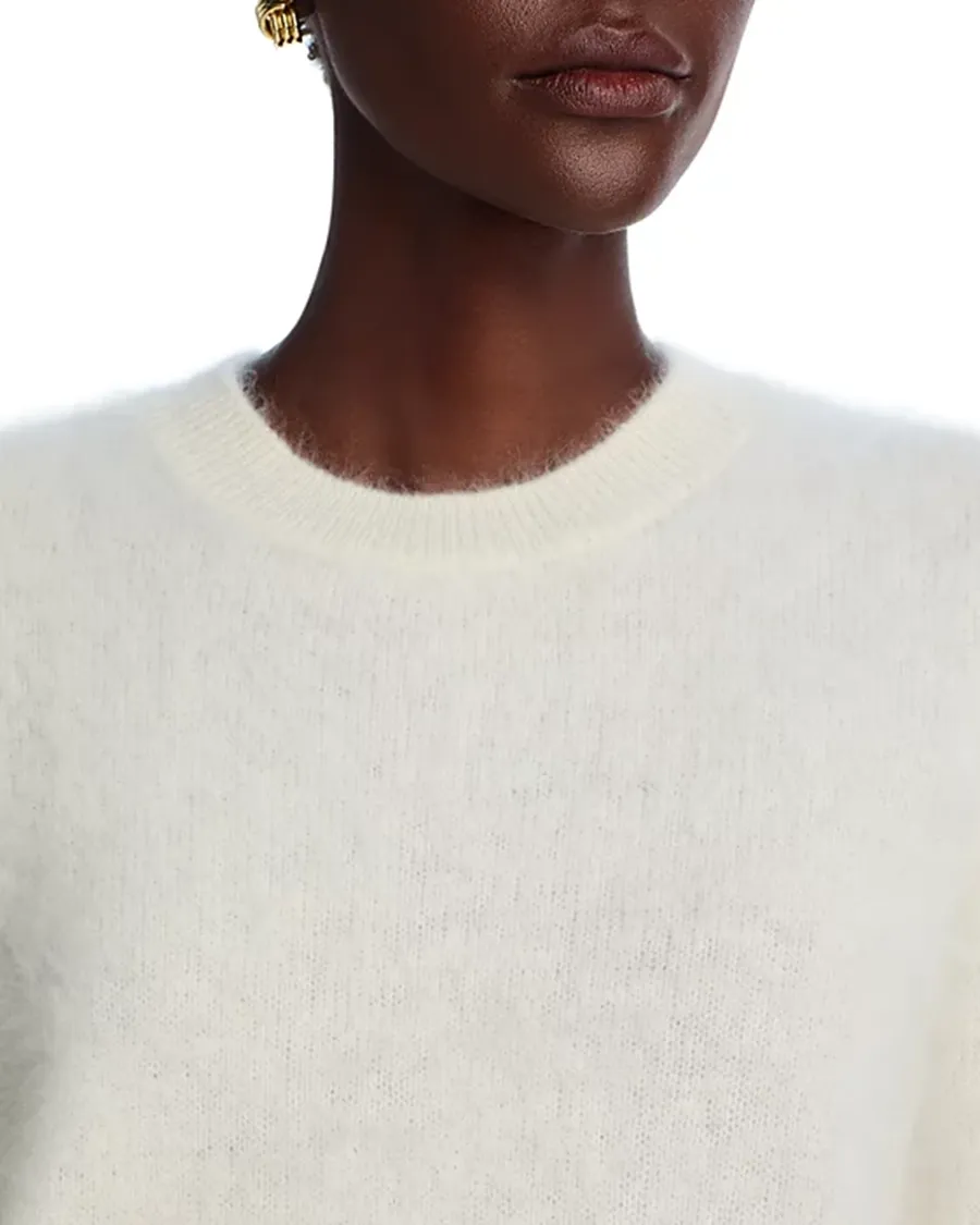 Crew Neck Cashmere Brushed Cashmere Sweater