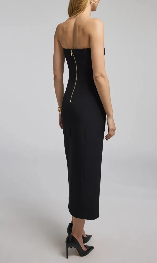 Front Button Sleeveless Midi Dress