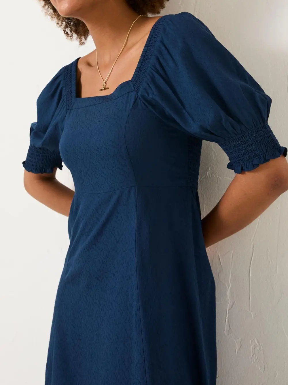 Casual Blue Bloom Midi Dress