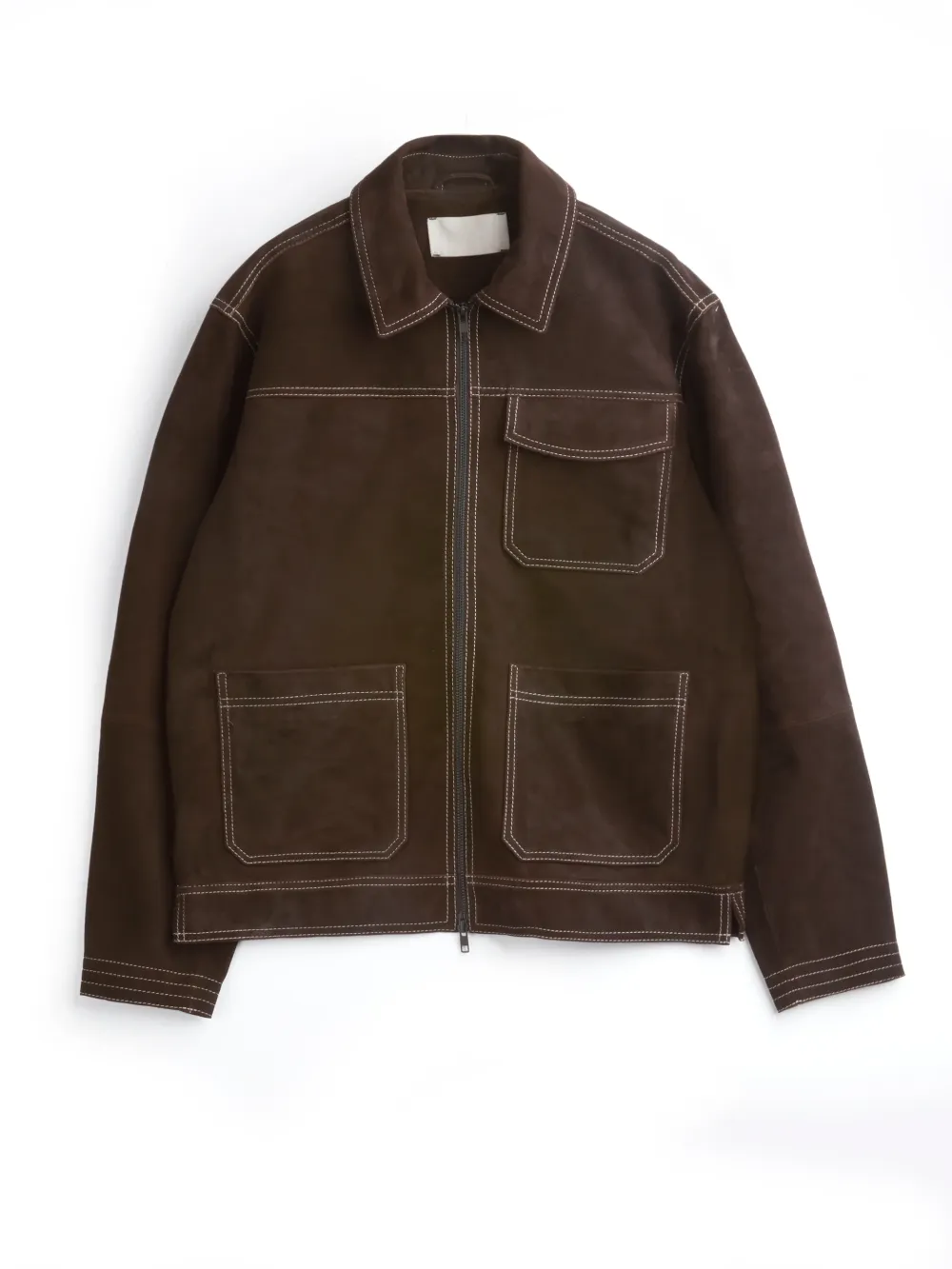 Zip-Up Suede Chocolate Brown Jacket