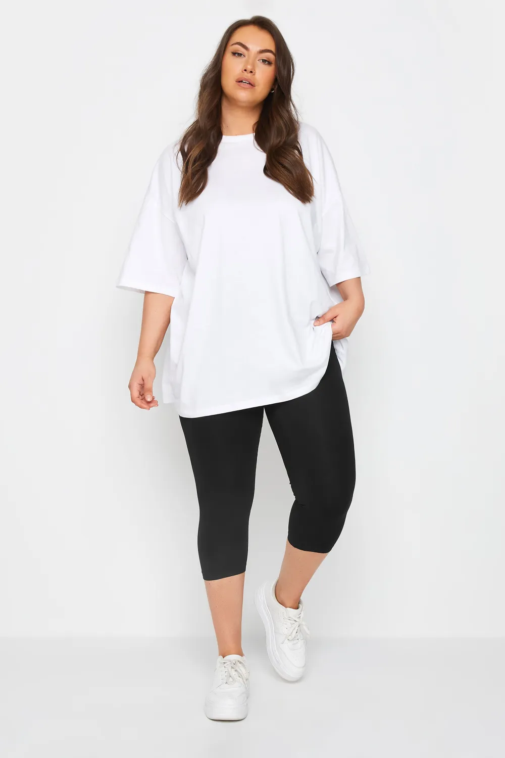 YOURS Curve 2 PACK Black Butterfly Print Cropped Leggings