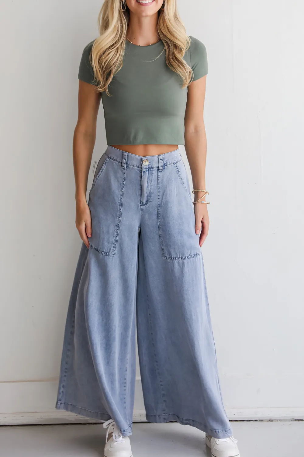 Trendsetting Option Denim Wide Leg Pants
