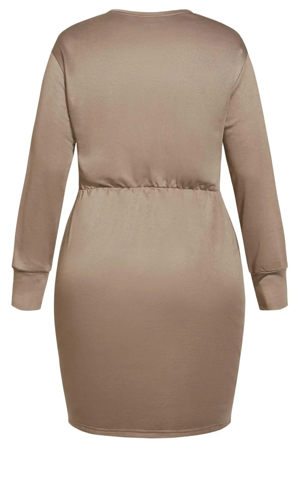 Evans Brown Asymmetric Cold Shoulder Sweat Dress