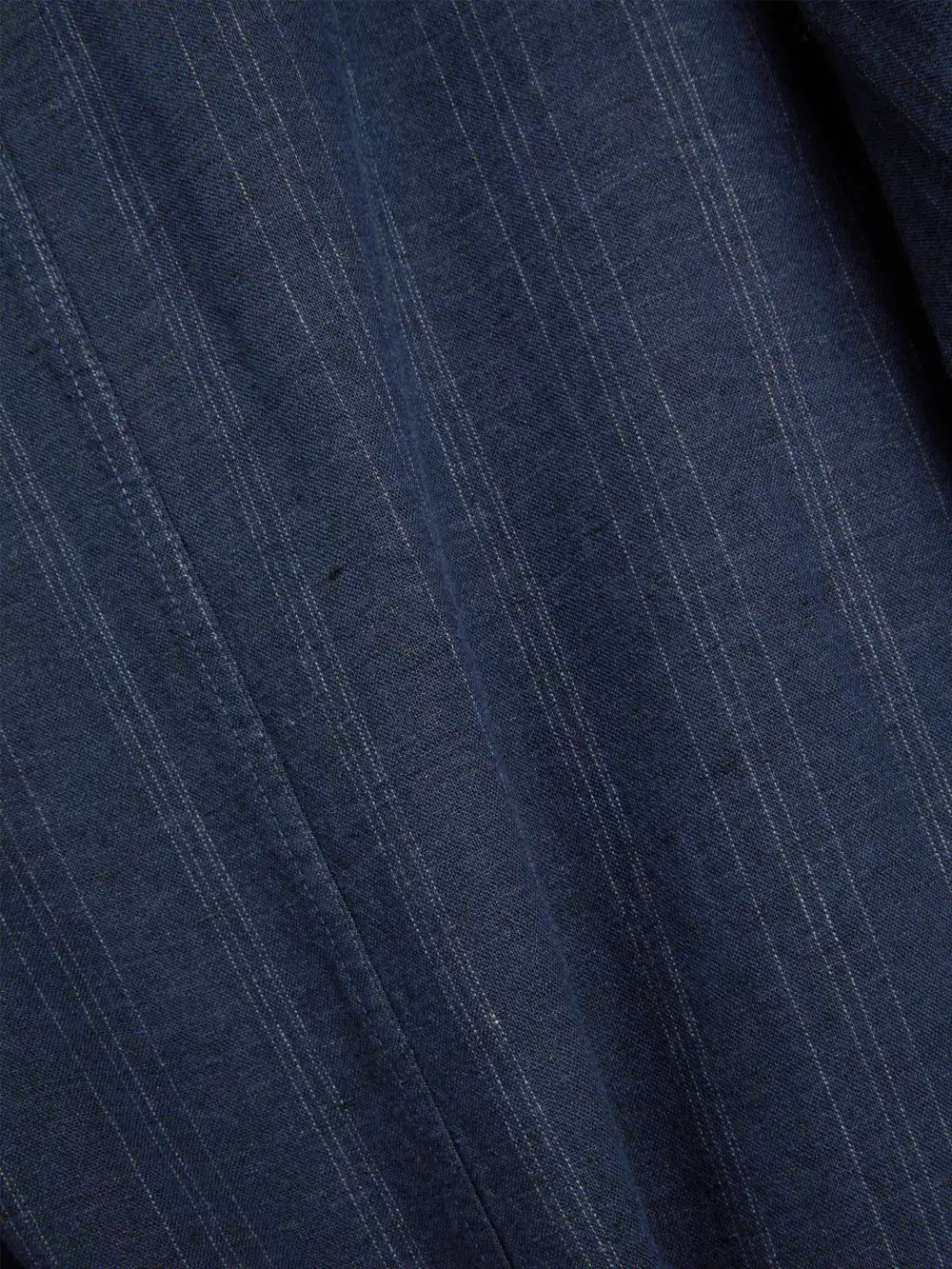 Blue Long Sleeve Cotton-Linen Jacket