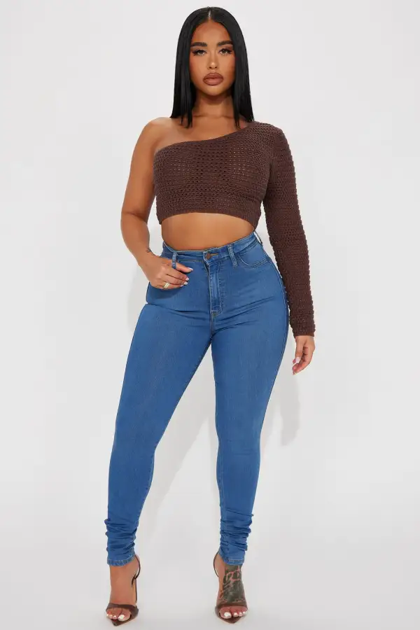 Lorinda One Shoulder Top - Chocolate