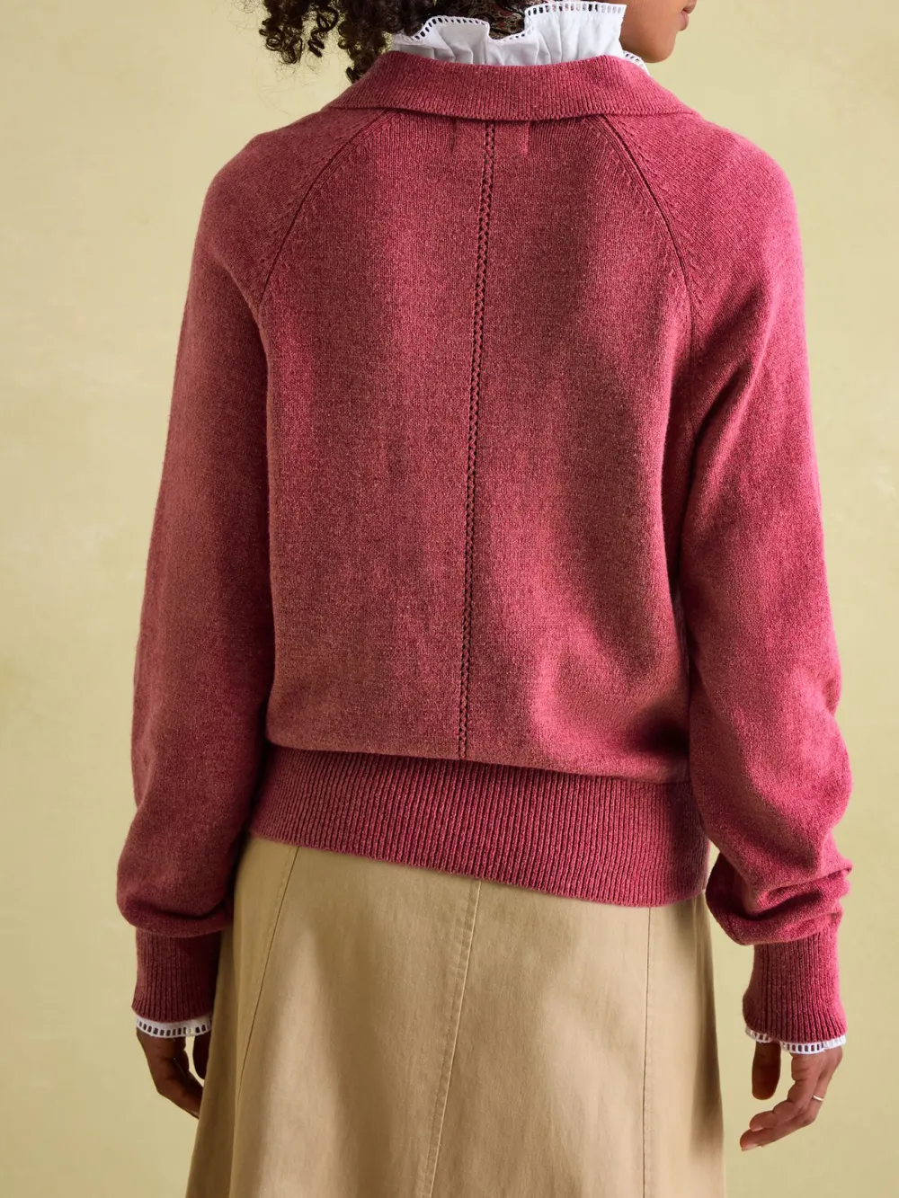 V Neck Stripe Jumper with Collar