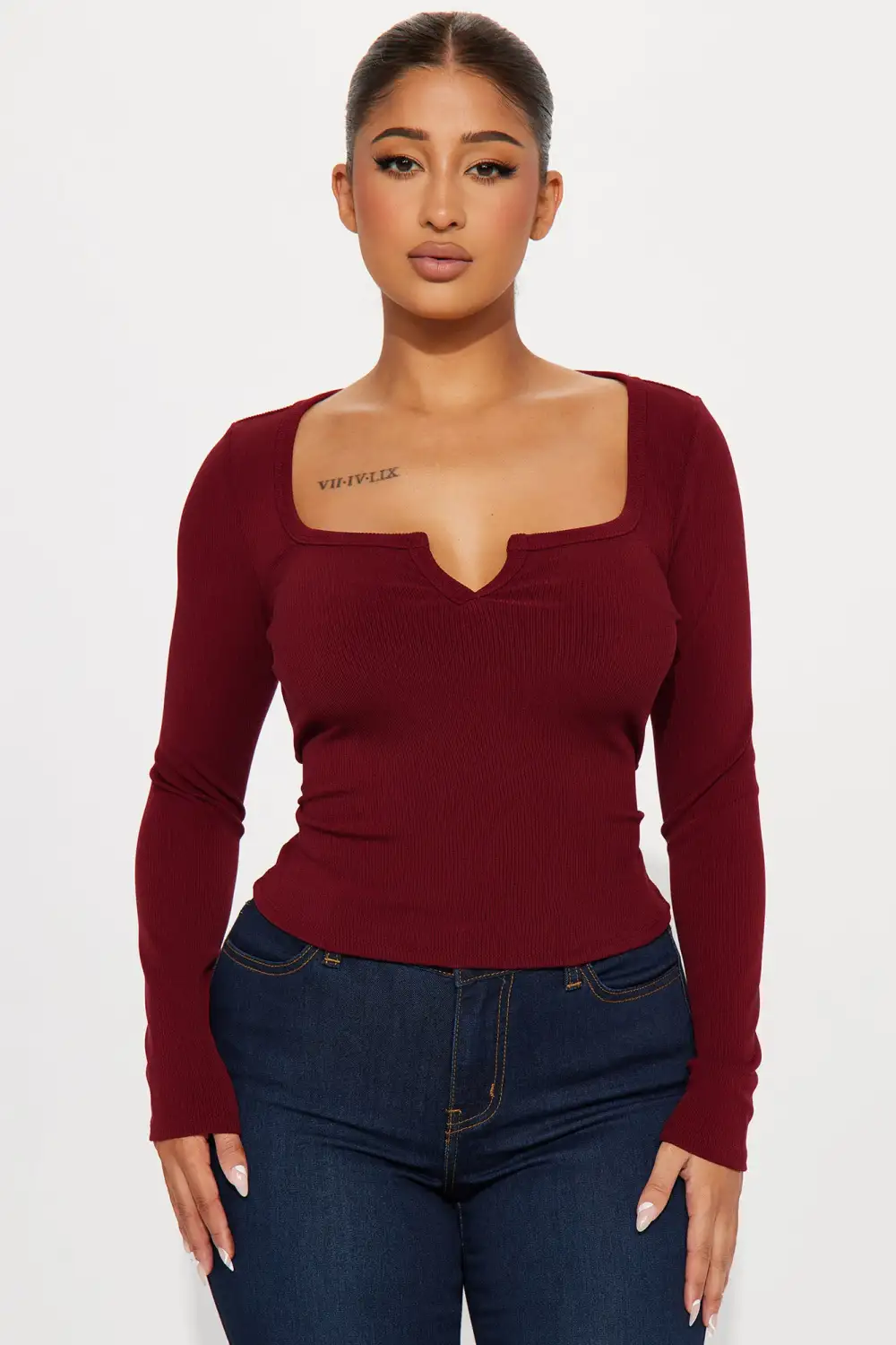 Eileen Scoop Neck Top - Wine