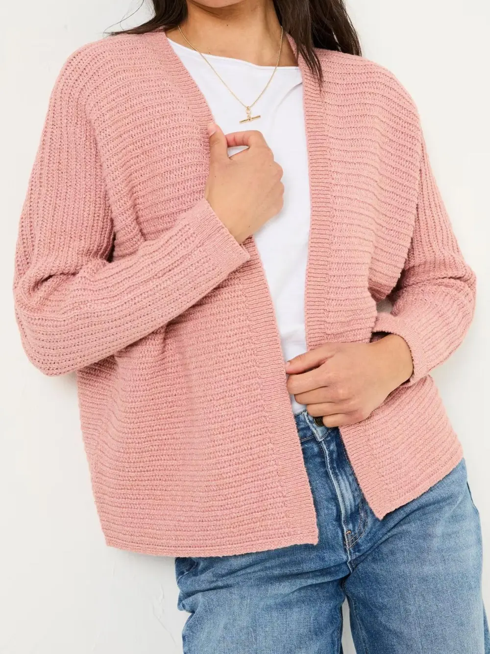 Light Pink Kya Knitted Kimono Cardigan
