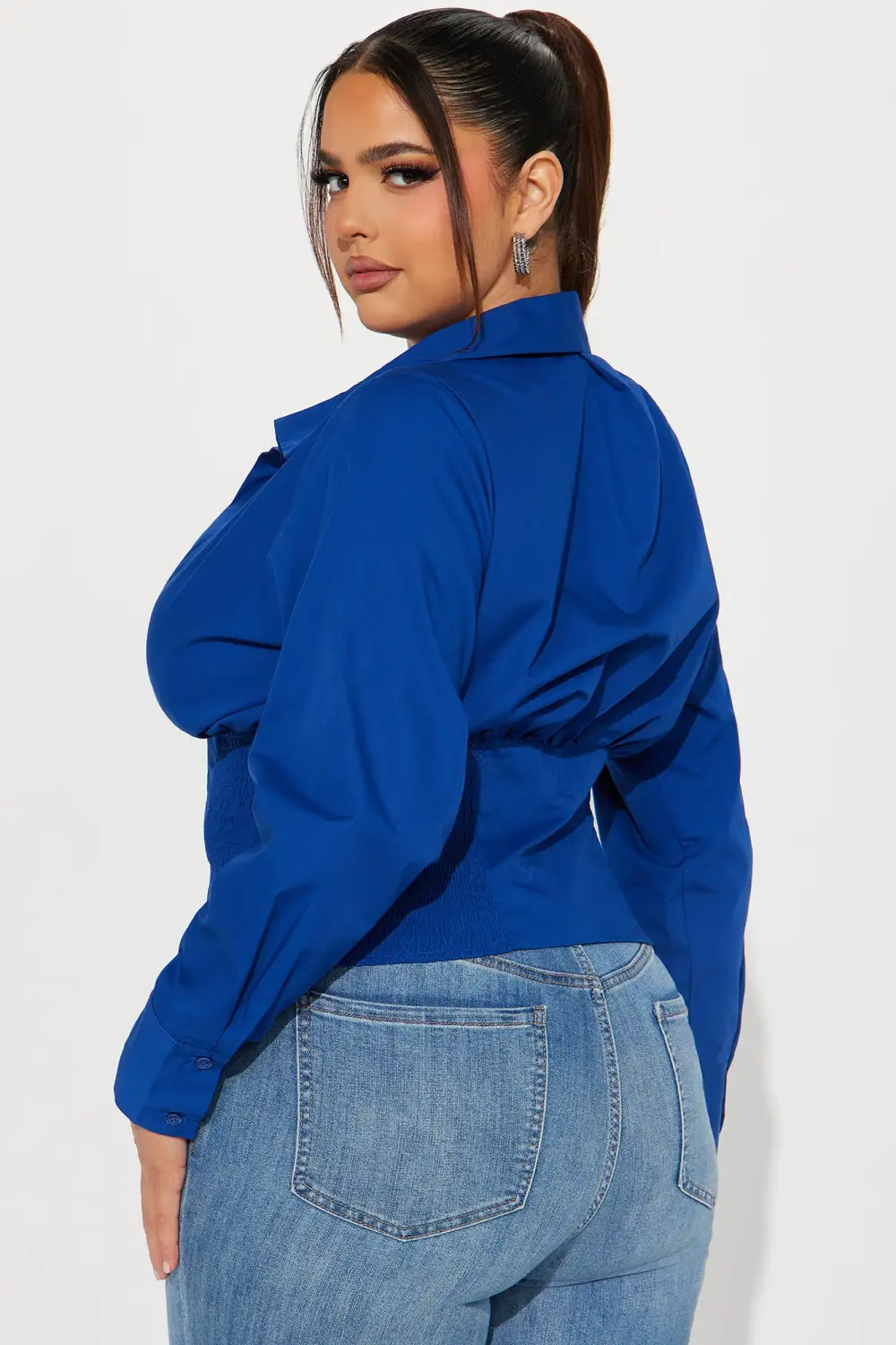 Endless Talks Corset Shirt - Blue