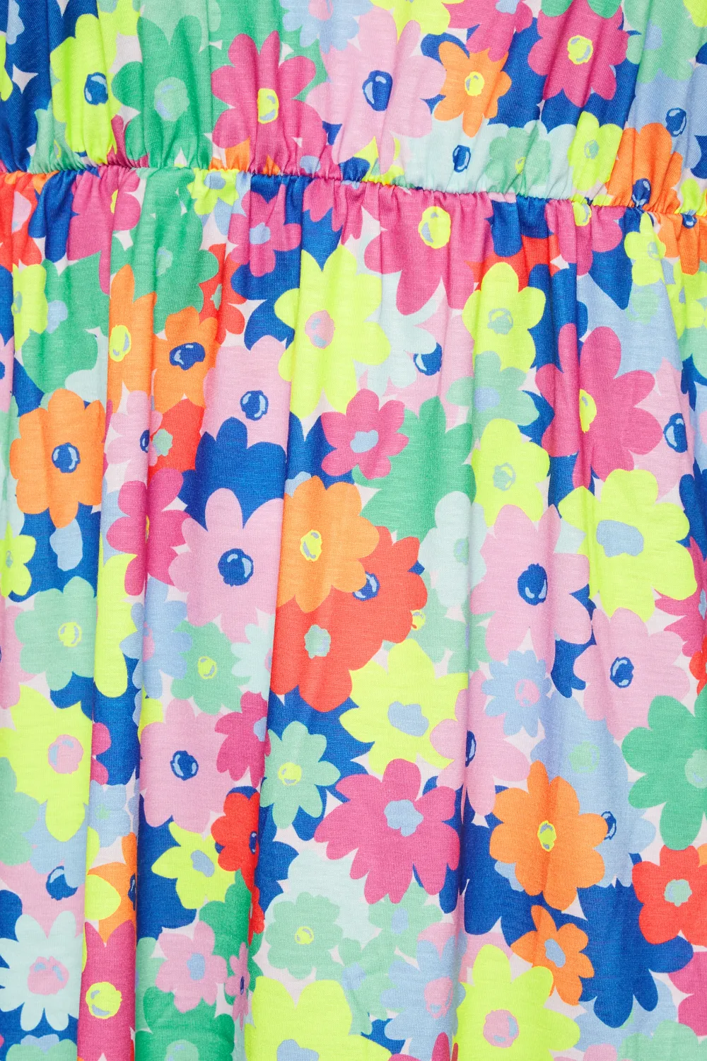 YOURS Curve Blue & Pink Ditsy Print Smock Dress