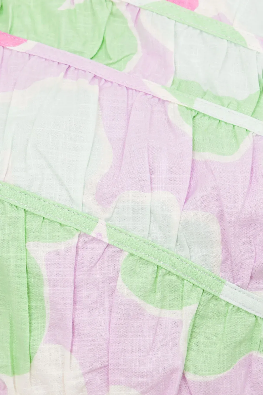 Puff Sleeve Floral Print Crop Top