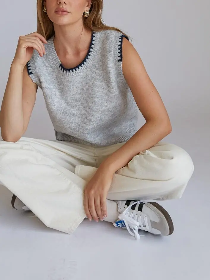 Casey Knit Stitch Sweater Vest