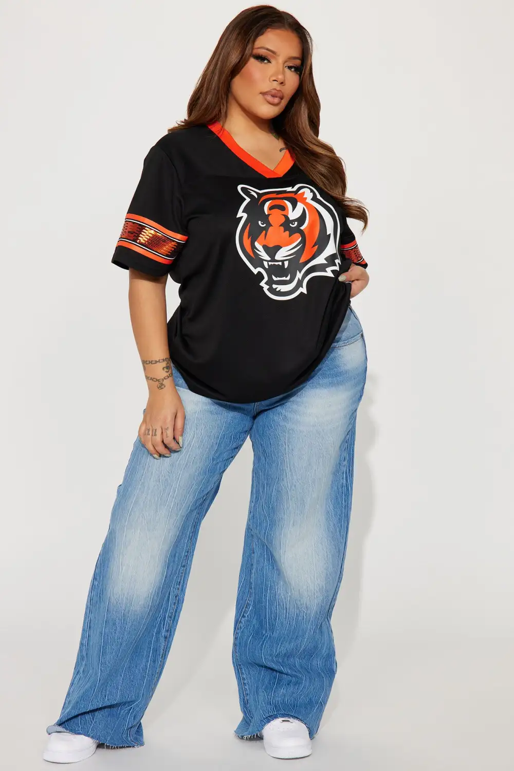 Rising Star Bengals Mesh Top - Black