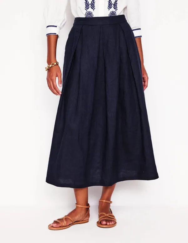 Linen Midi Skirt