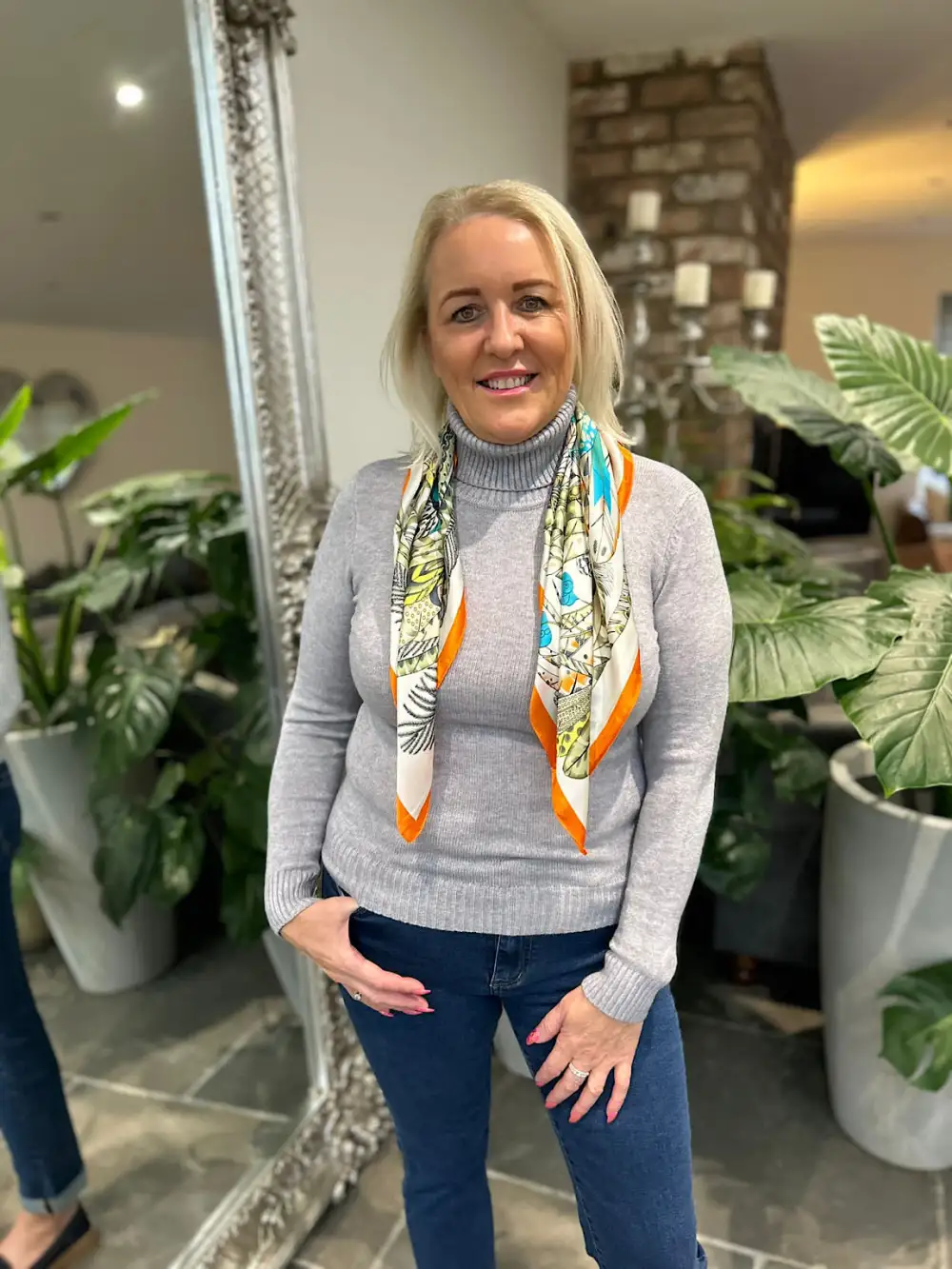 Grey Roll Neck Jumper Sonia