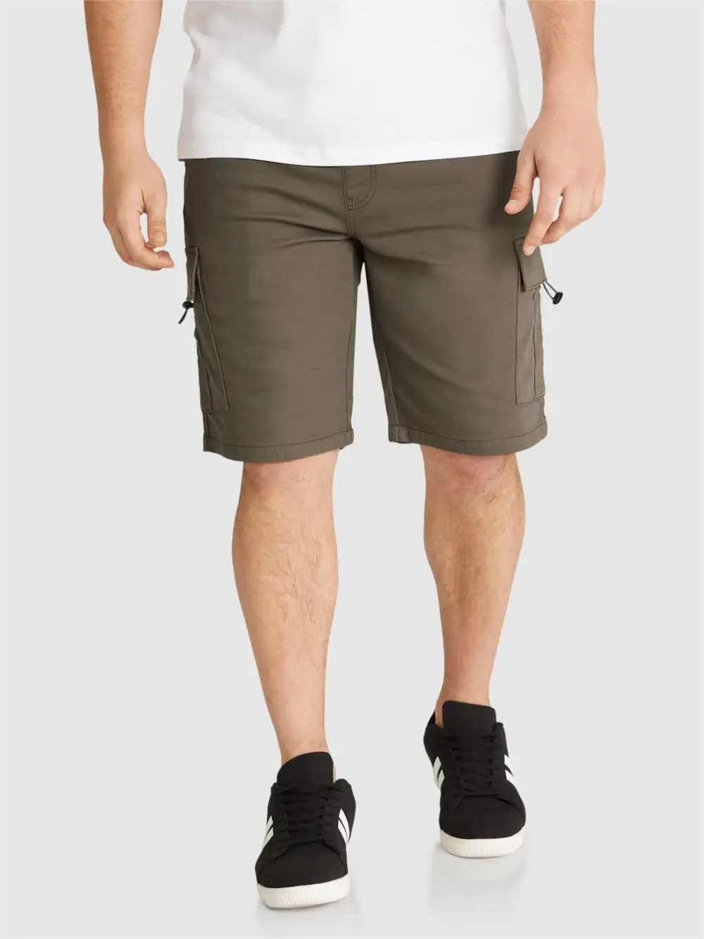 KHAKI KNIT CARGO SHORTS