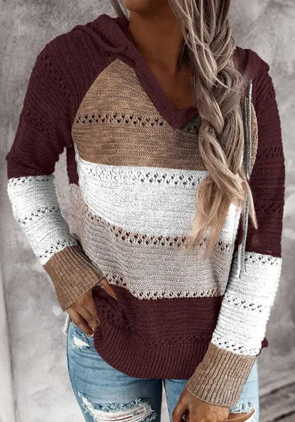 Striped Color-Block Knitted Sweater