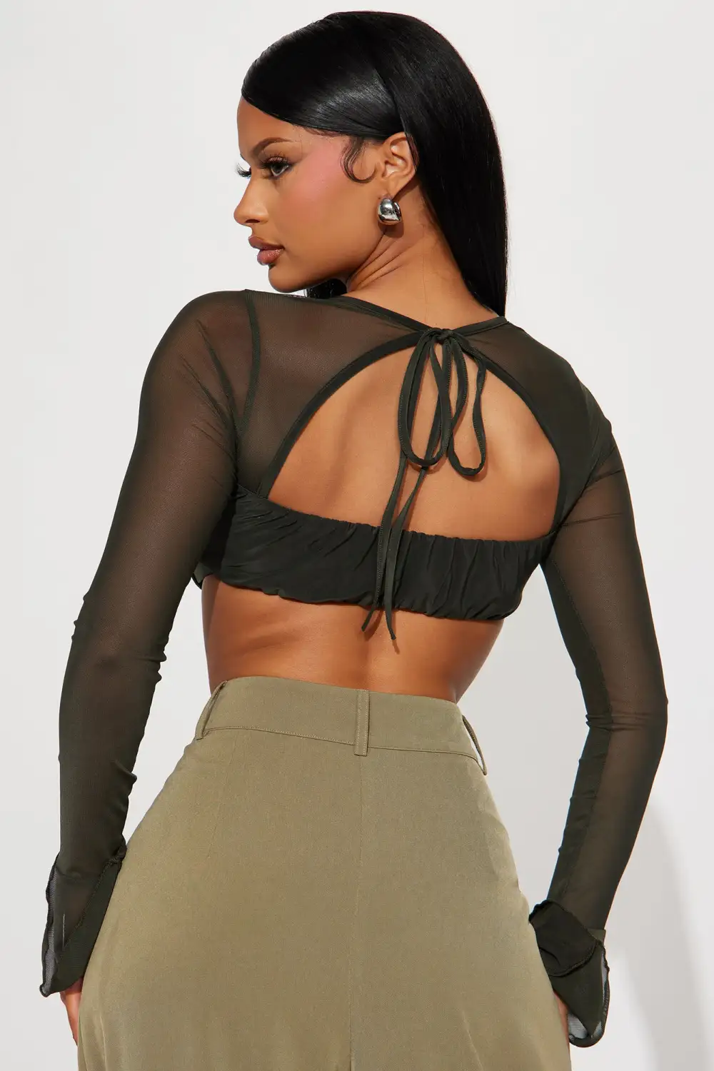 Aurora Mesh Top - Olive