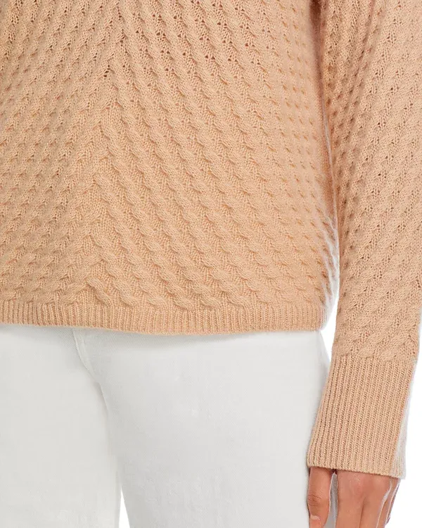 Drop Shoulder Waffle Mock Neck Sweater