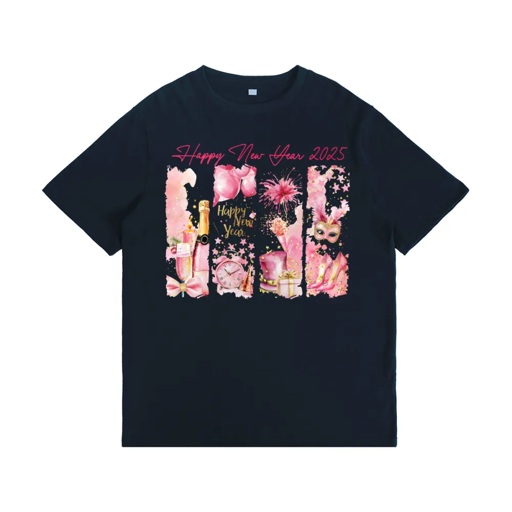 New Year New Me 2025 Gold Glitter Disco Ball T-shirt