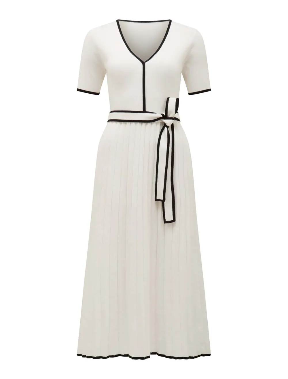 Tipped A Line Midi Dress