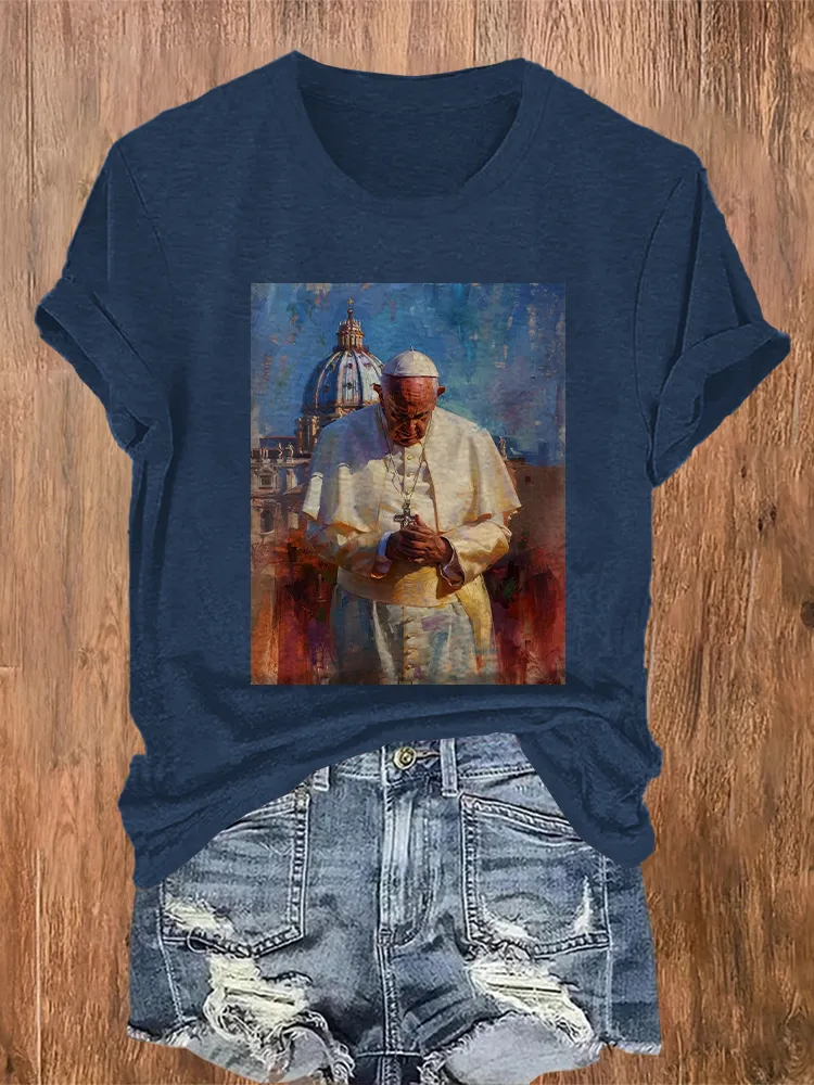 Women's Rest In Peace 1936-2025 Round Neck Short Sleeves Pure Cotton T-Shirt