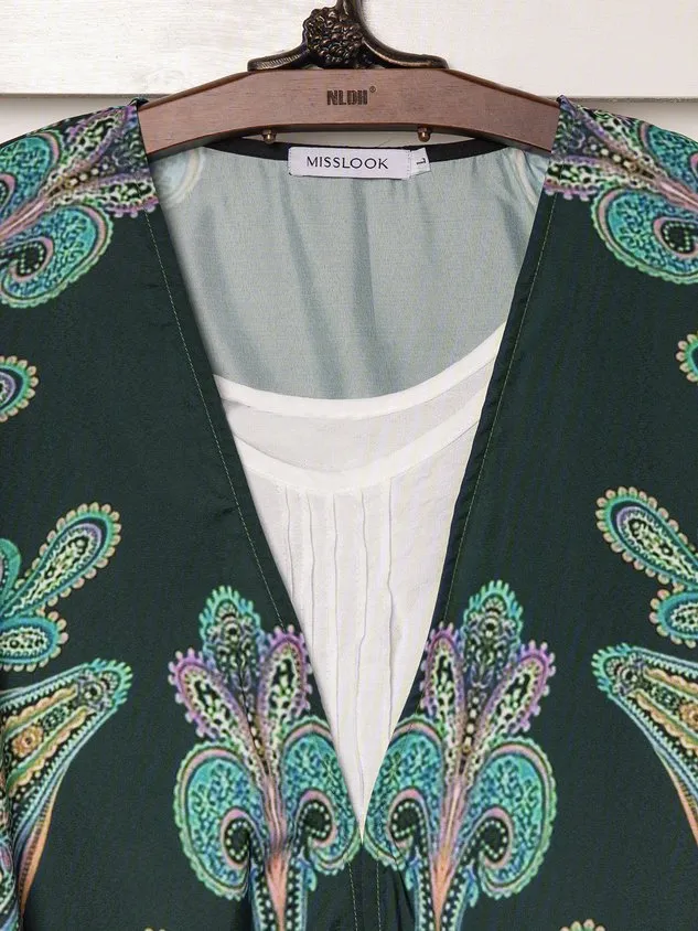 Plus Size Abstract Casual Long Sleeve Cardigan