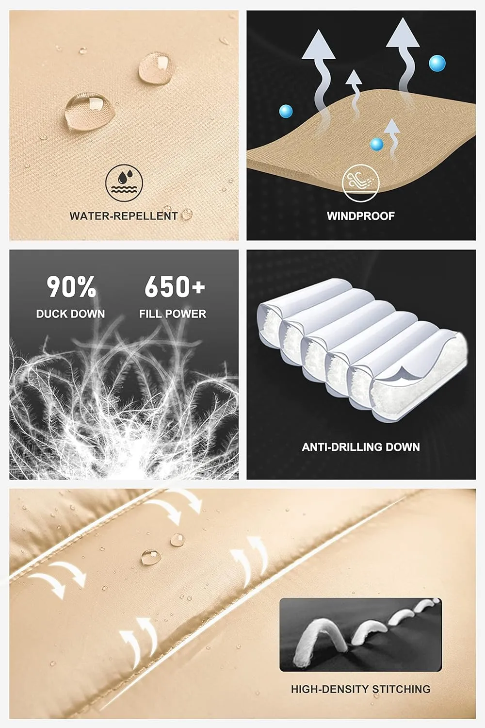 Women's Lightweight Packable Down Jacket Quilted Puffer Coat with Stand Collar