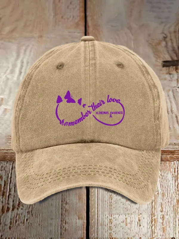 Alzheimer'S Awareness Remember Their Love Printed Baseball Cap