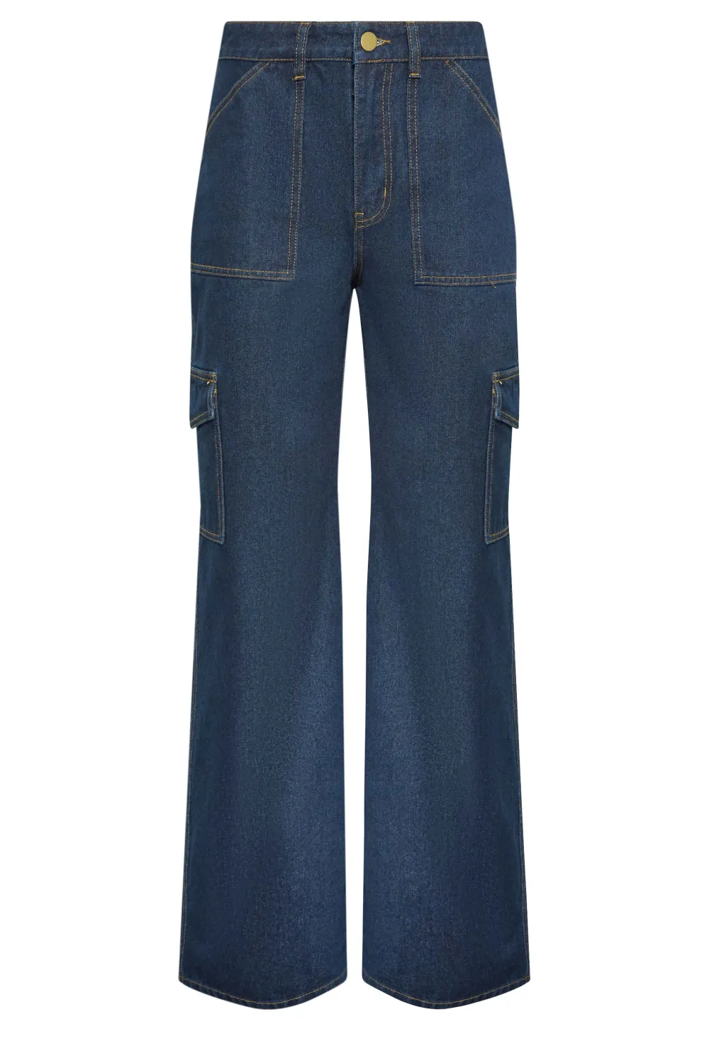 LTS Tall Dark Blue Wide Leg Cargo Jeans