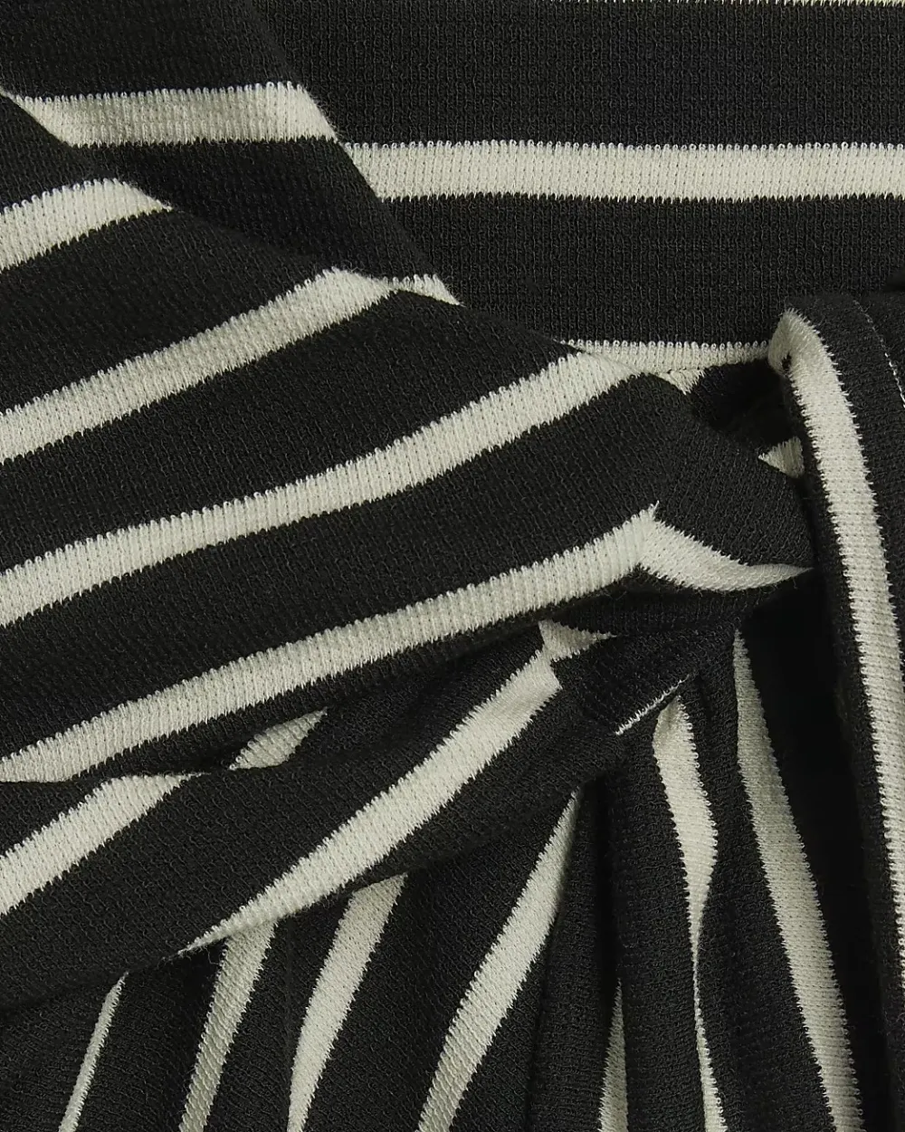 Round Neck Waist Striped Dresses