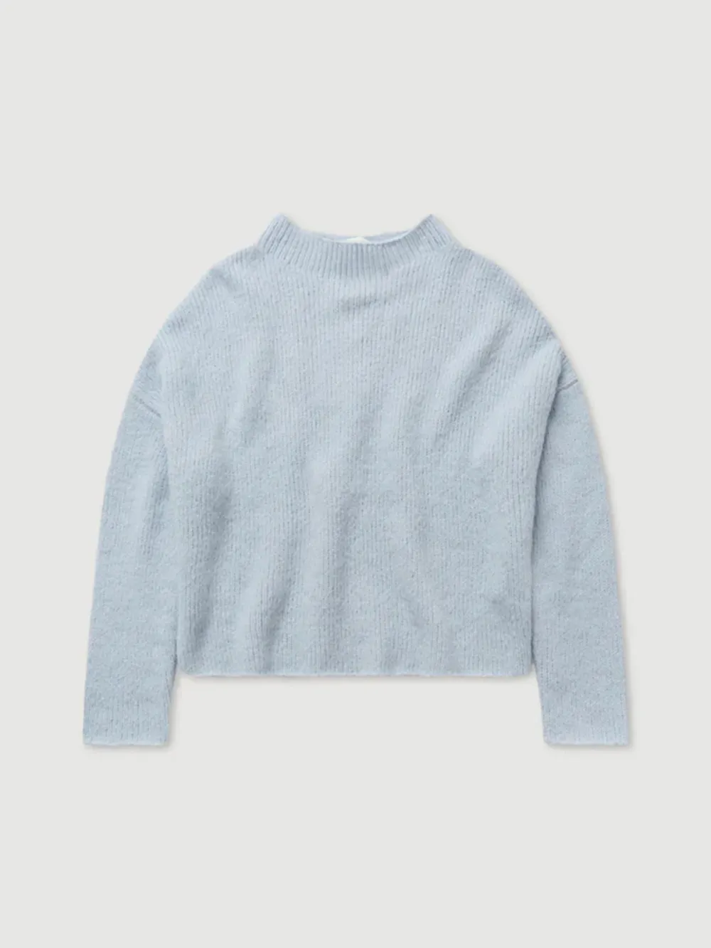 Casual Style Knit Light Blue
