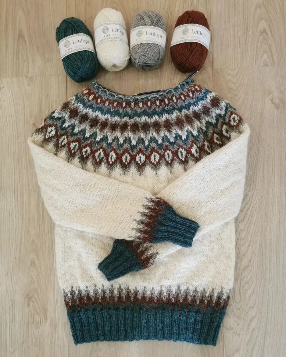 Fairman Island Print Vintage Contrast Sweater