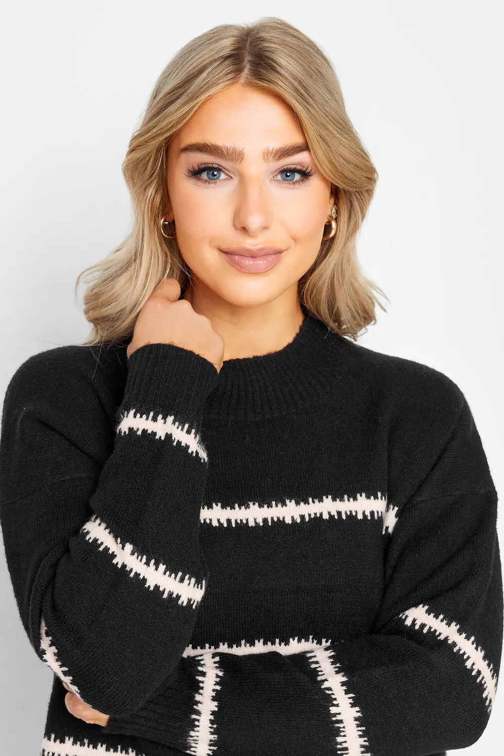 M&Co Black Blurred Stripe Jumper