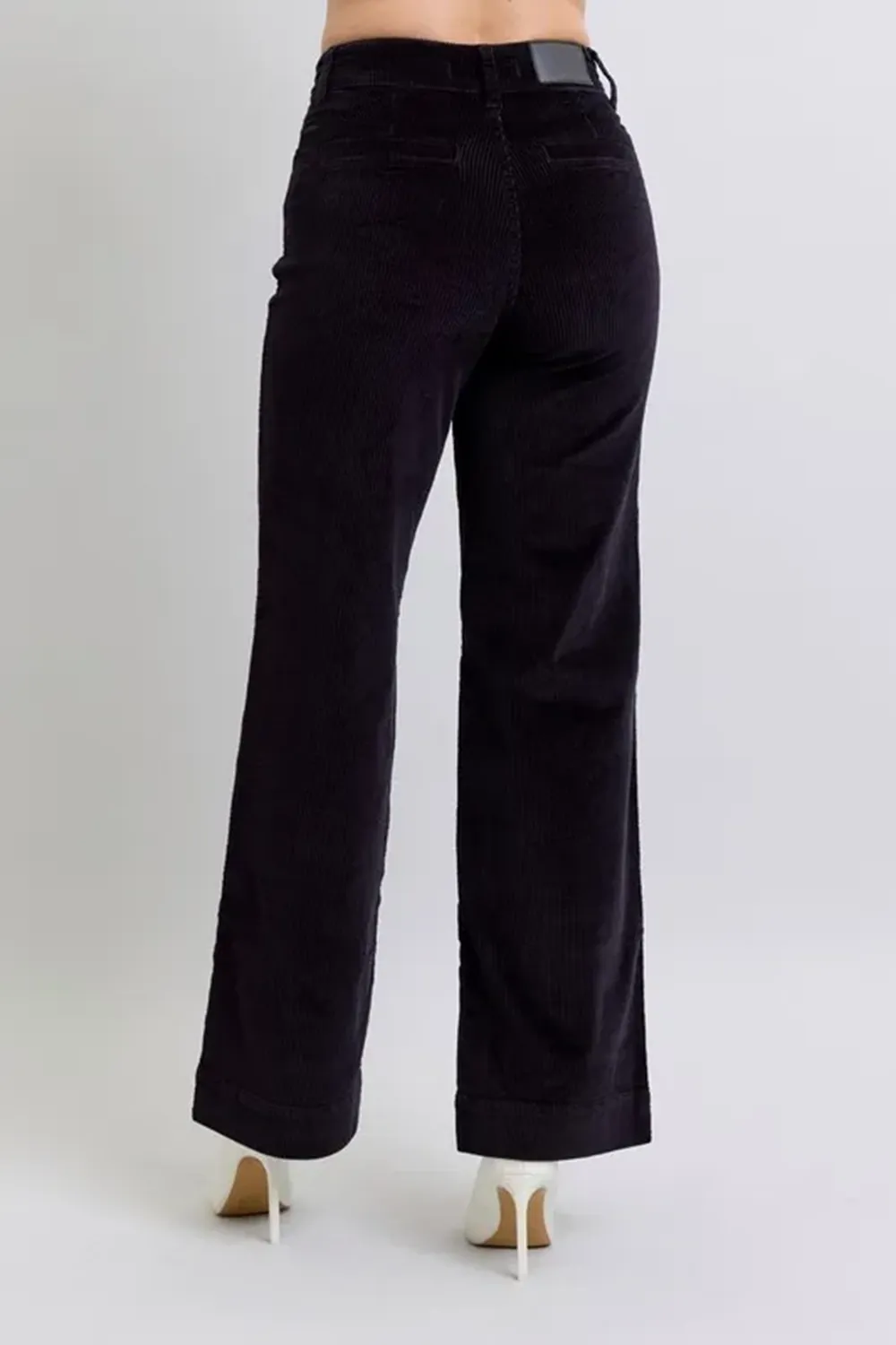 Black Simple Wide-Leg Breathable Trousers
