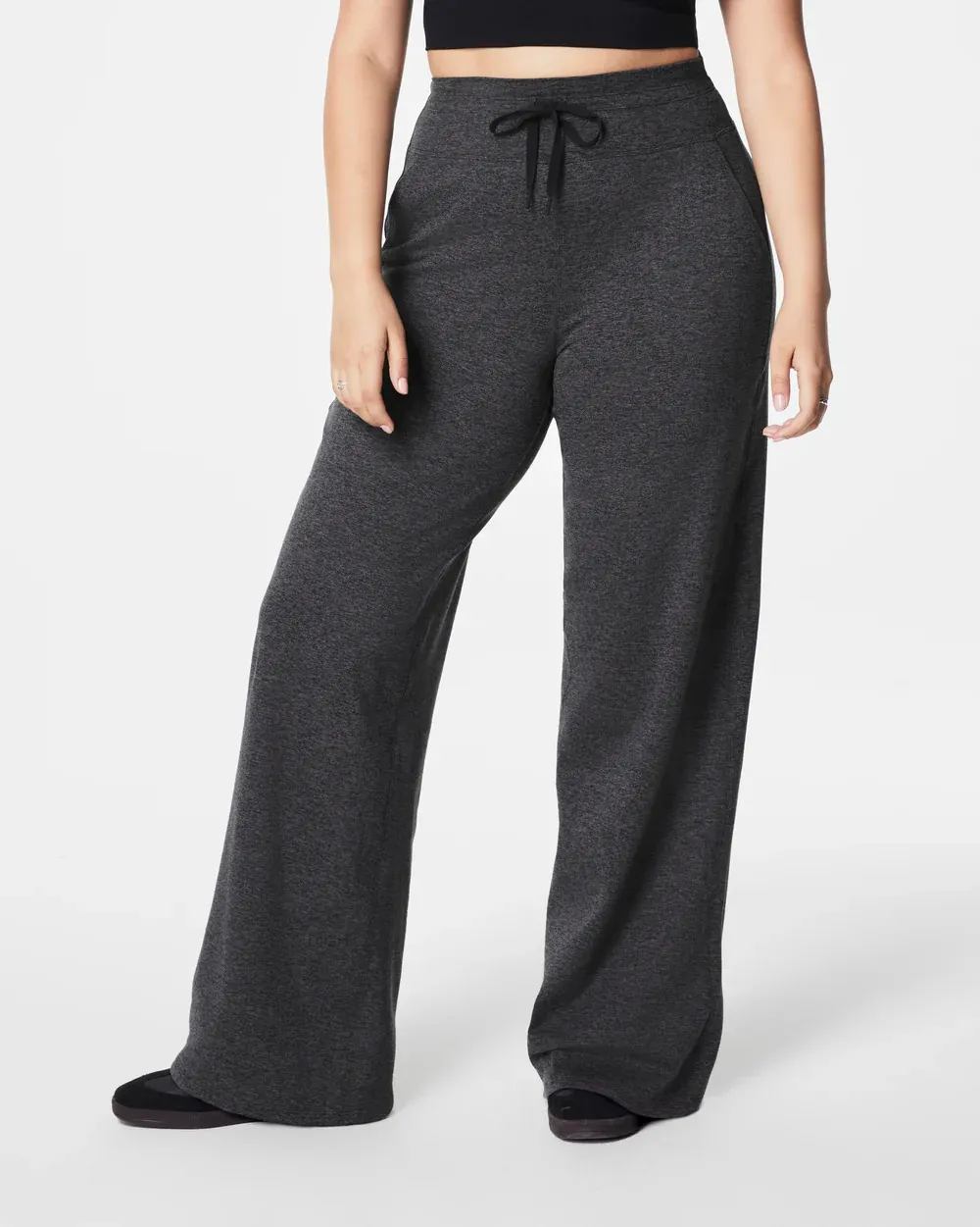 High-Rise Plain Wide Leg Pant