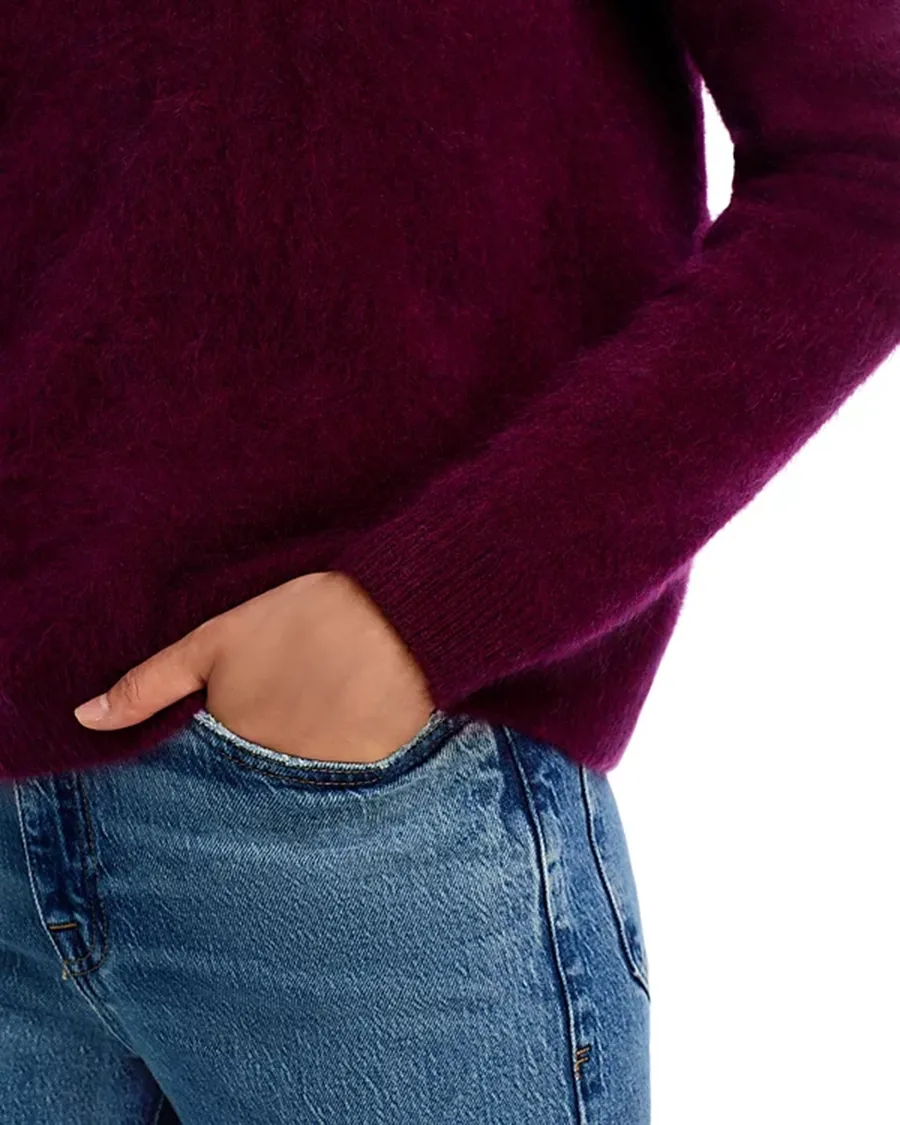 Crew Neck Cashmere Brushed Cashmere Sweater