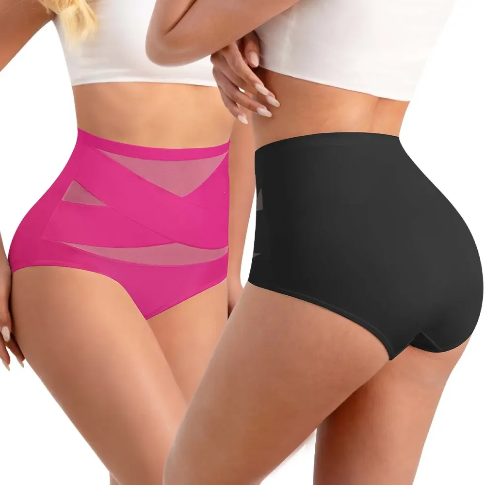 🔥 Women's High-Waist Cross-Mesh Briefs | Ultra Soft Comfort Underwear