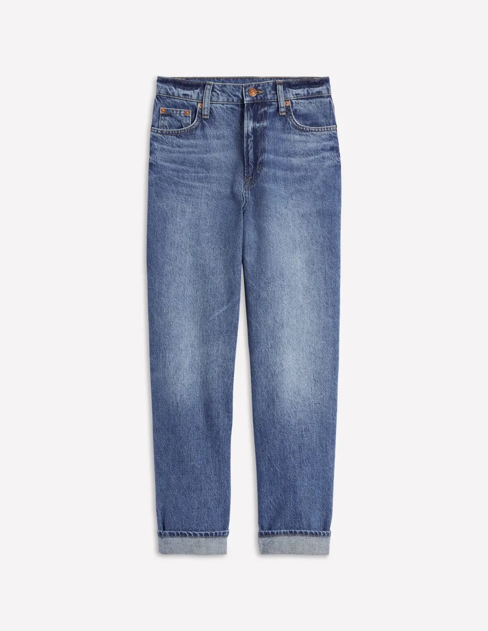 Light Blue Mid - Rise Straight - Leg Jeans