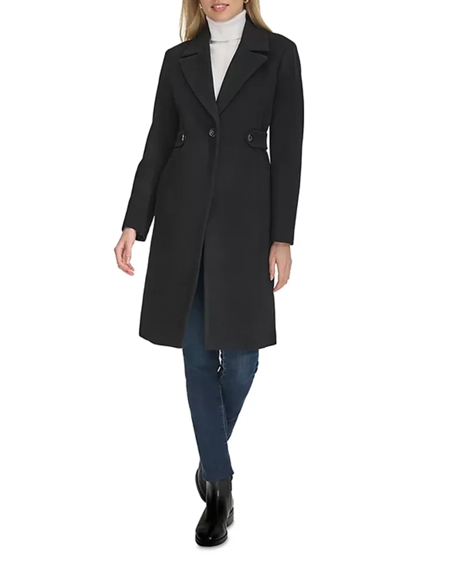 Front Button Closure Breasted Coat