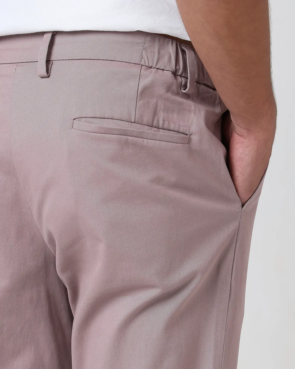 Classic Versatile Slim-Fit Straight-Leg Pink Trousers
