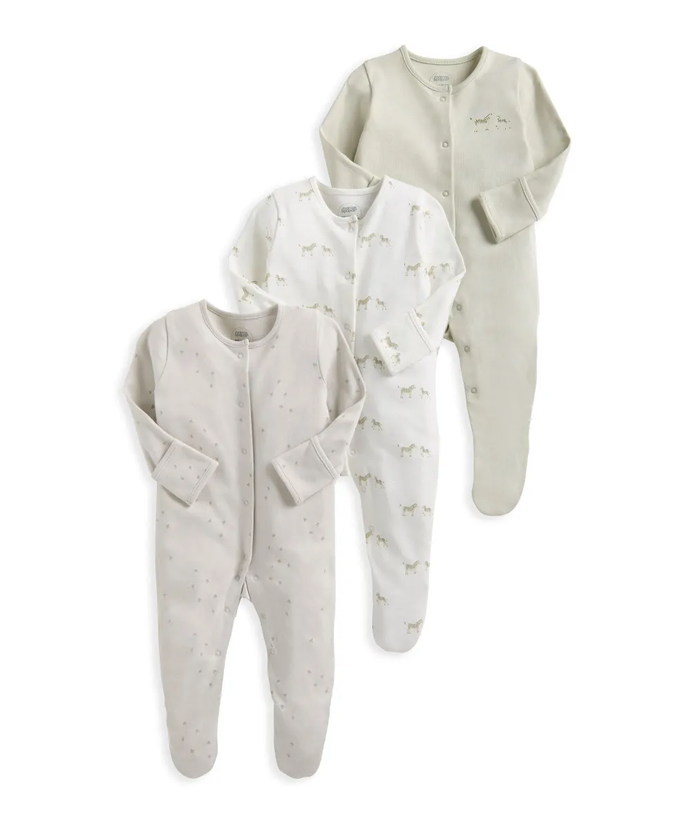 Wild Animals Sleepsuits (Pack of 3)