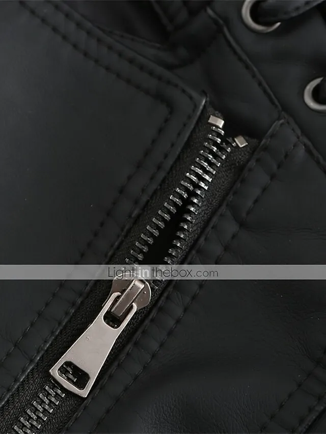 Women's  Faux Leather Jacket Moto Biker Jacket Fall Waterproof Windproof Coat Winter Zipper Lapel Modern Outerwear Long Sleeve Causal Vacation
