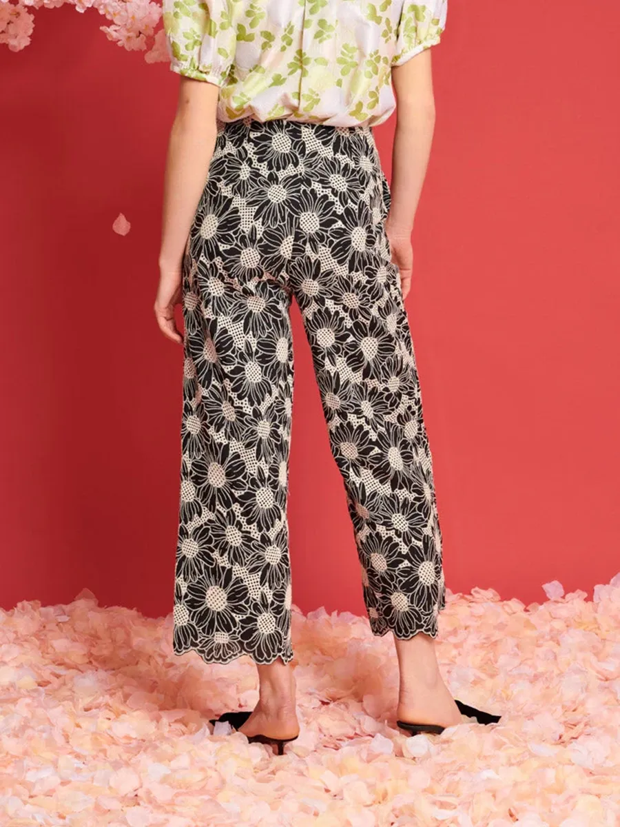 Casual Flower Haze Wide Leg Trousers