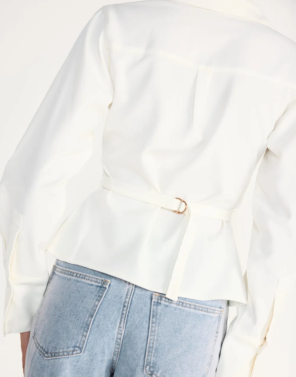 Adjustable Tie Cropped Shirt Top