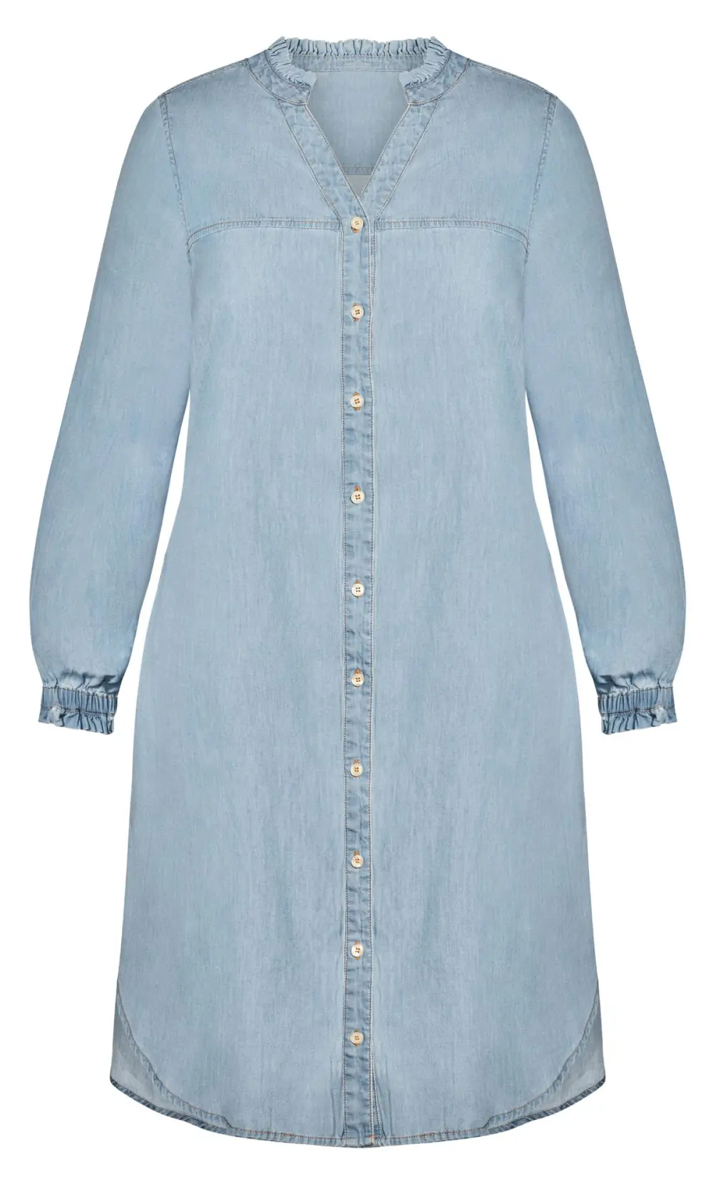 Evans Mid Blue Denim Shirt Dress