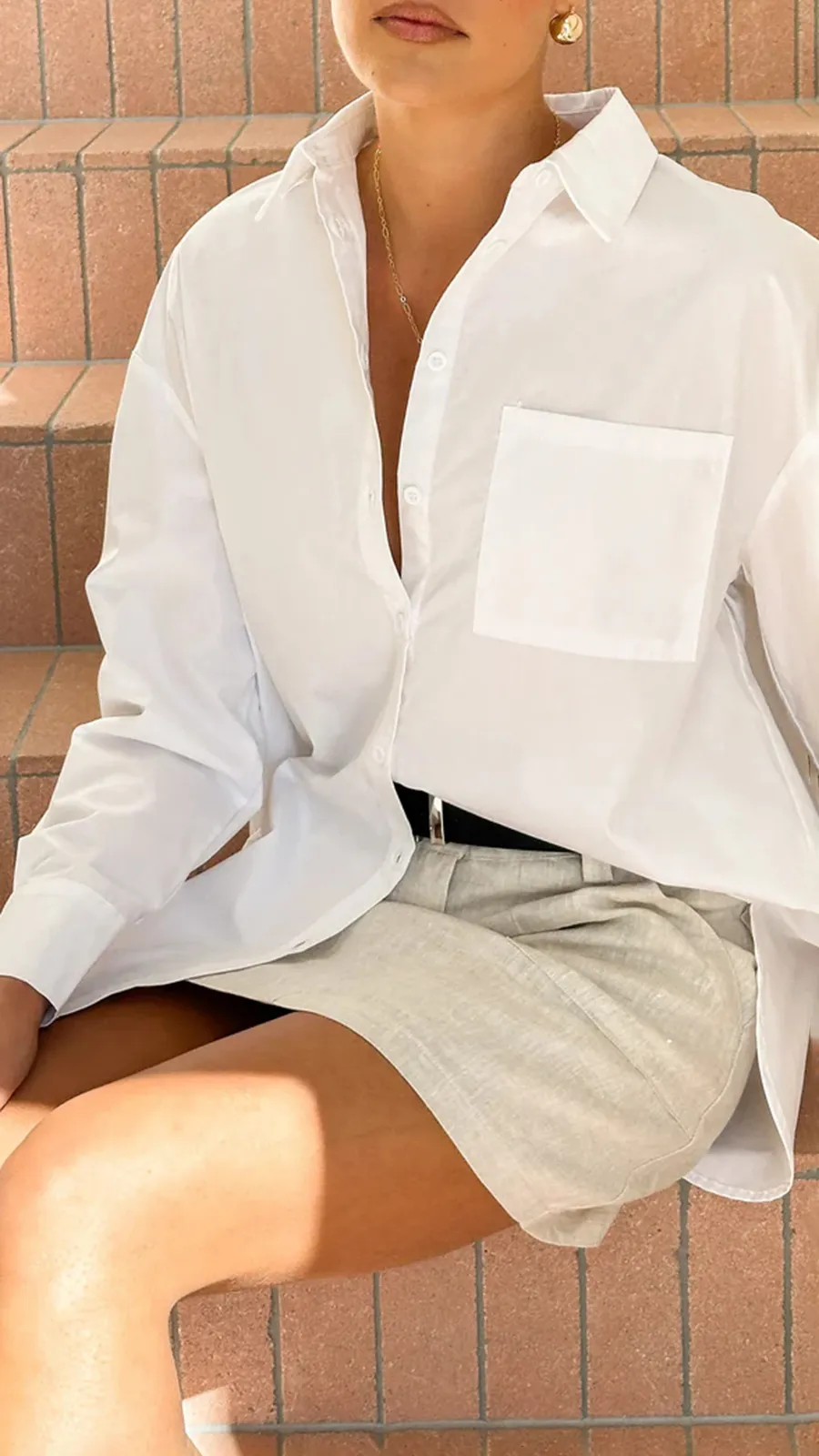 White Casual Loose Shirt