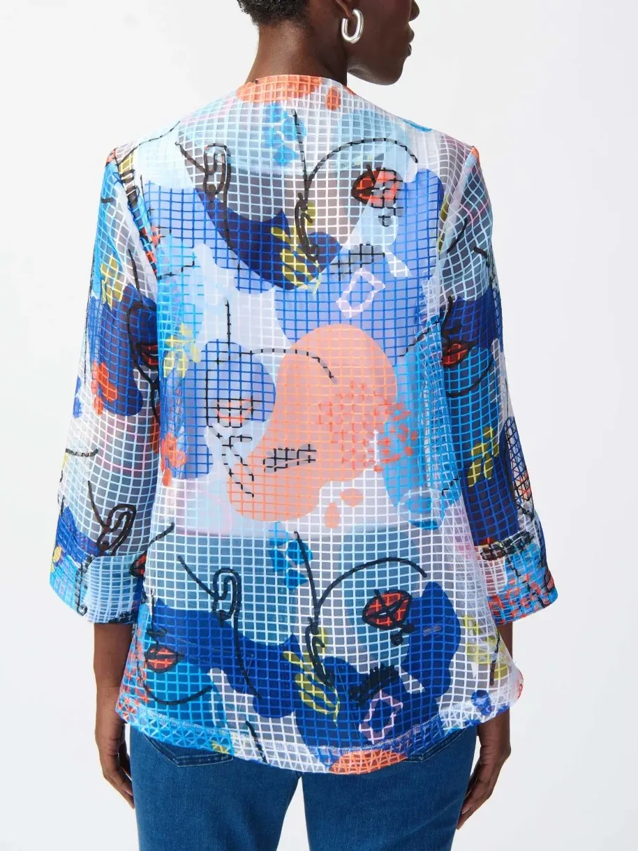 Colorful Abstract Print Button - Up Jacket